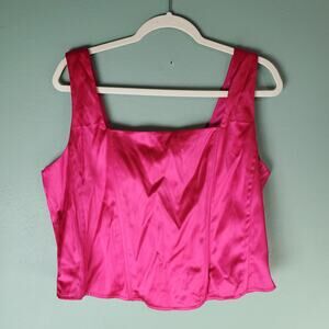 Torrid Womens Pink Satin Sleeveless Corset Top Size 1